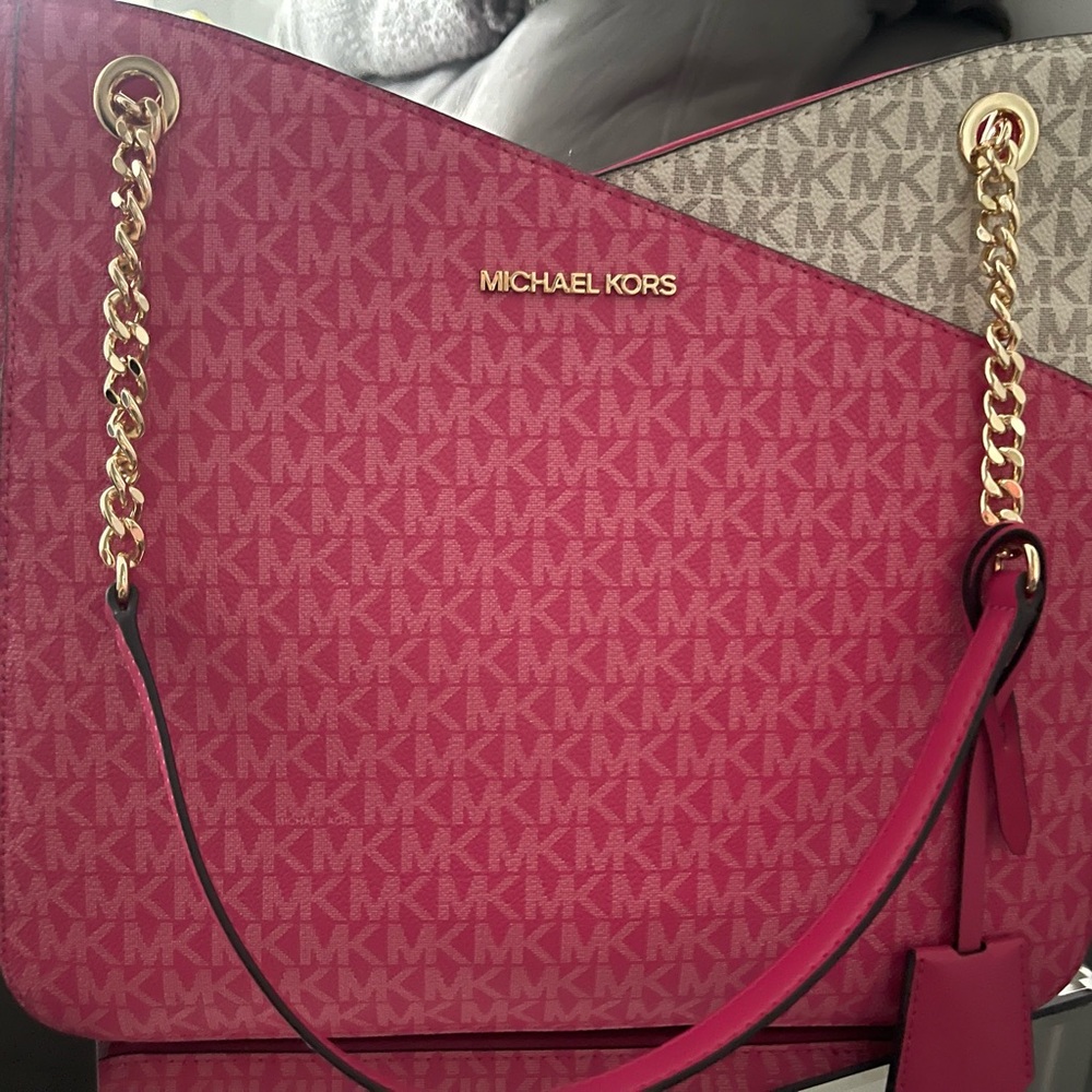 Michael Kors Pink and Tan Women's Bag